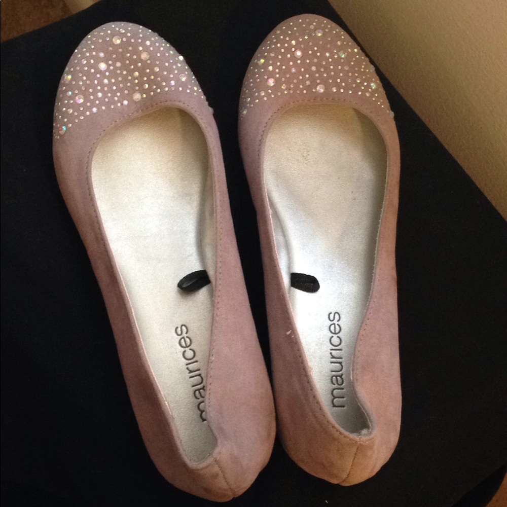 Maurice's Gray Sparkly Flats 7 Women's EUC